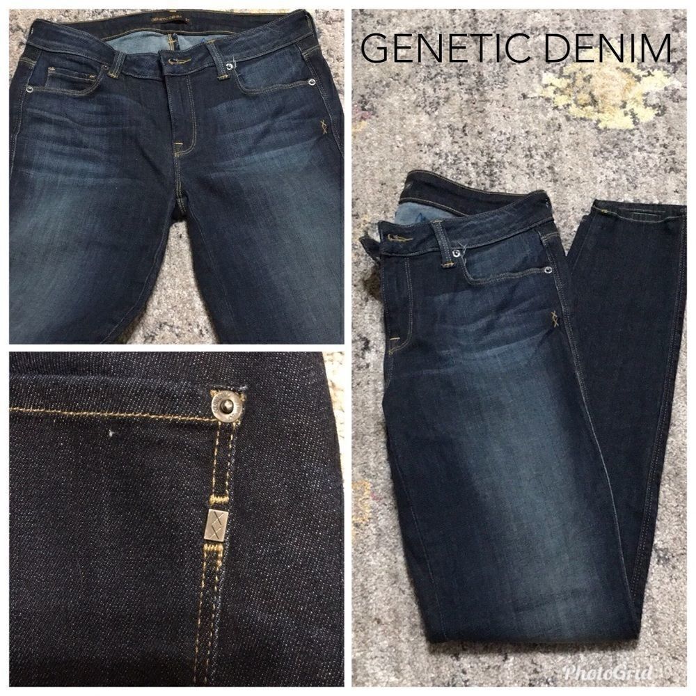 Genetic Denim stretch dark blue jeans. NWOT